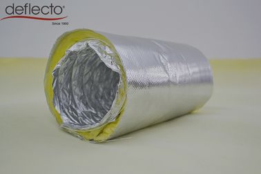 Round Insulated Flexible Air Duct Aluminum Foil / Fiberglass Insulated Flexible Pipe
