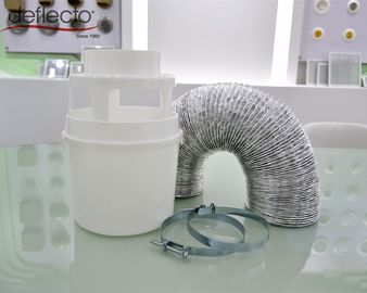 Indoor Dryer Vent Kit 4 Inch Flexible Air Duct White Lint Trap Bucket 4'' Hose Clip