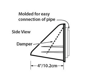 4'' 100 MM Brown Wide Mouth Dryer Vent Hood with Removable Bird Guard Vent Cap (HR4B)