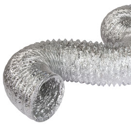 Aluminum Foil Flexible Exhaust Hose , Double Layer 6'' 150mm Flexible Ducting Hose