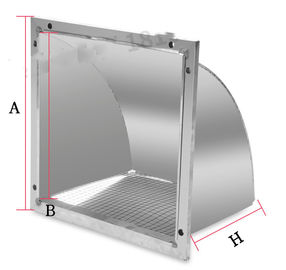 Plating 200mm Diameter Metal Air Vent Outside Square Vent Hood