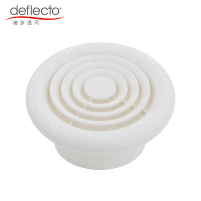 Louvered 4 Inches White ABS Circular Ceiling Wall Air Outlet
