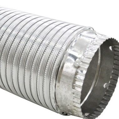 Stretchable 10'' Semi Rigid Aluminum Duct With Collars Heat Resistant