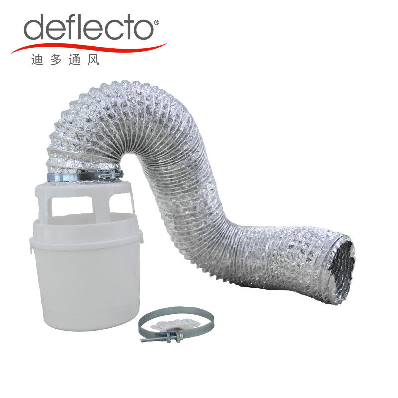 Indoor Dryer Vent Kit 4 Inch Flexible Air Duct White Lint Trap Bucket 4'' Hose Clip