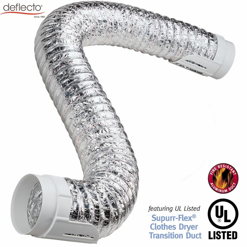 Ventilation Aluminum Flexible Air Duct Set Easy Connection Hook Up Kit 4 Inch 100mm