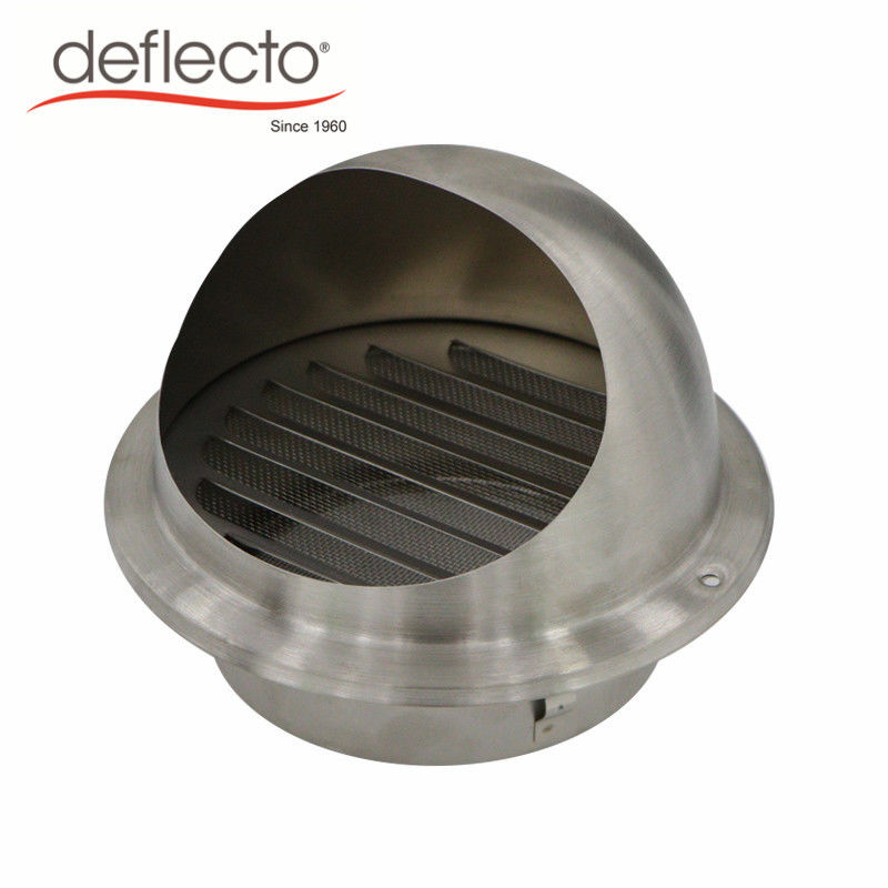 Grey Wall Mounted Air Vents , 6 Inch 201 Stainless Steel Round Air Vents Hood