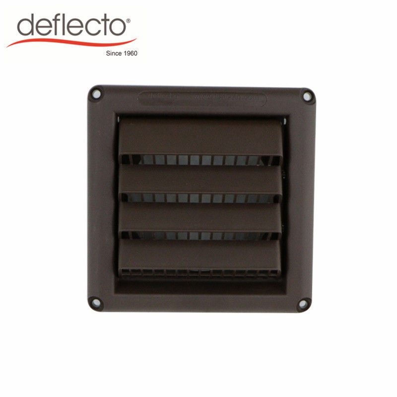 Brown Plastic Register Vents 4 Inch AC Anti UV Plastic Wall Vent With Fixed Louvers