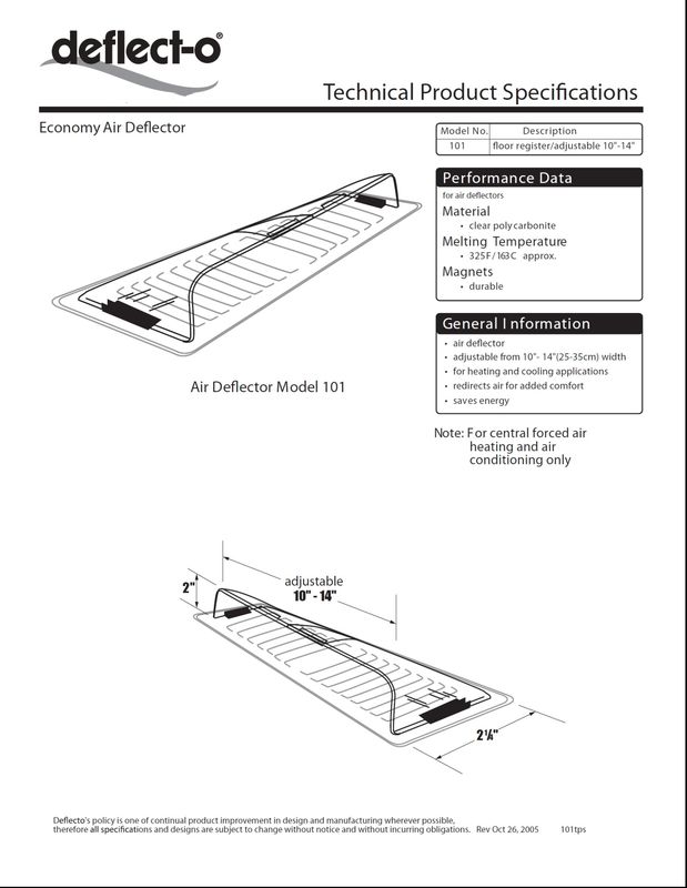 Wall Register Air Deflector With Adjustable Venting Hood 10'' X 14''