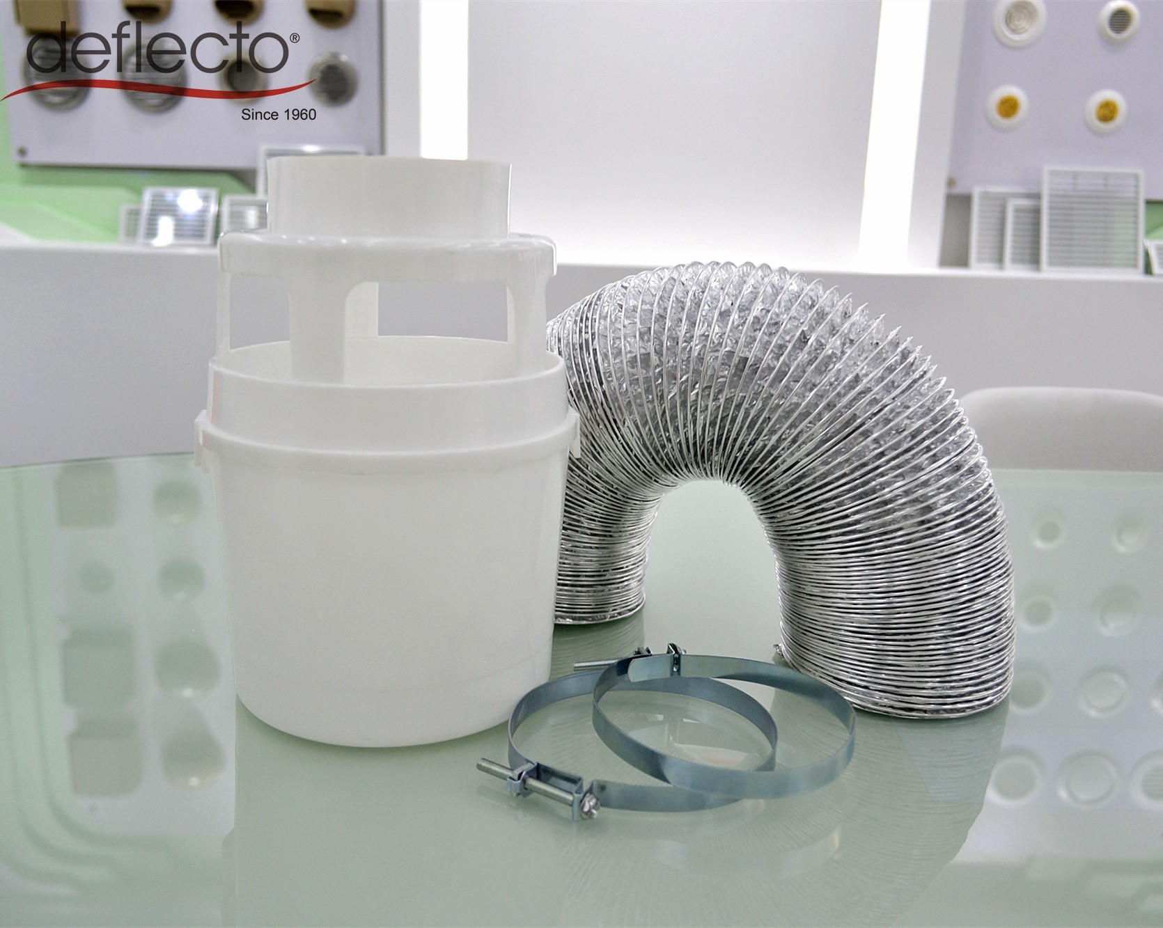 Deflecto Dryer Lint Trap Kit Indoor Venting with Supurr-Flex Flexible Metallic 