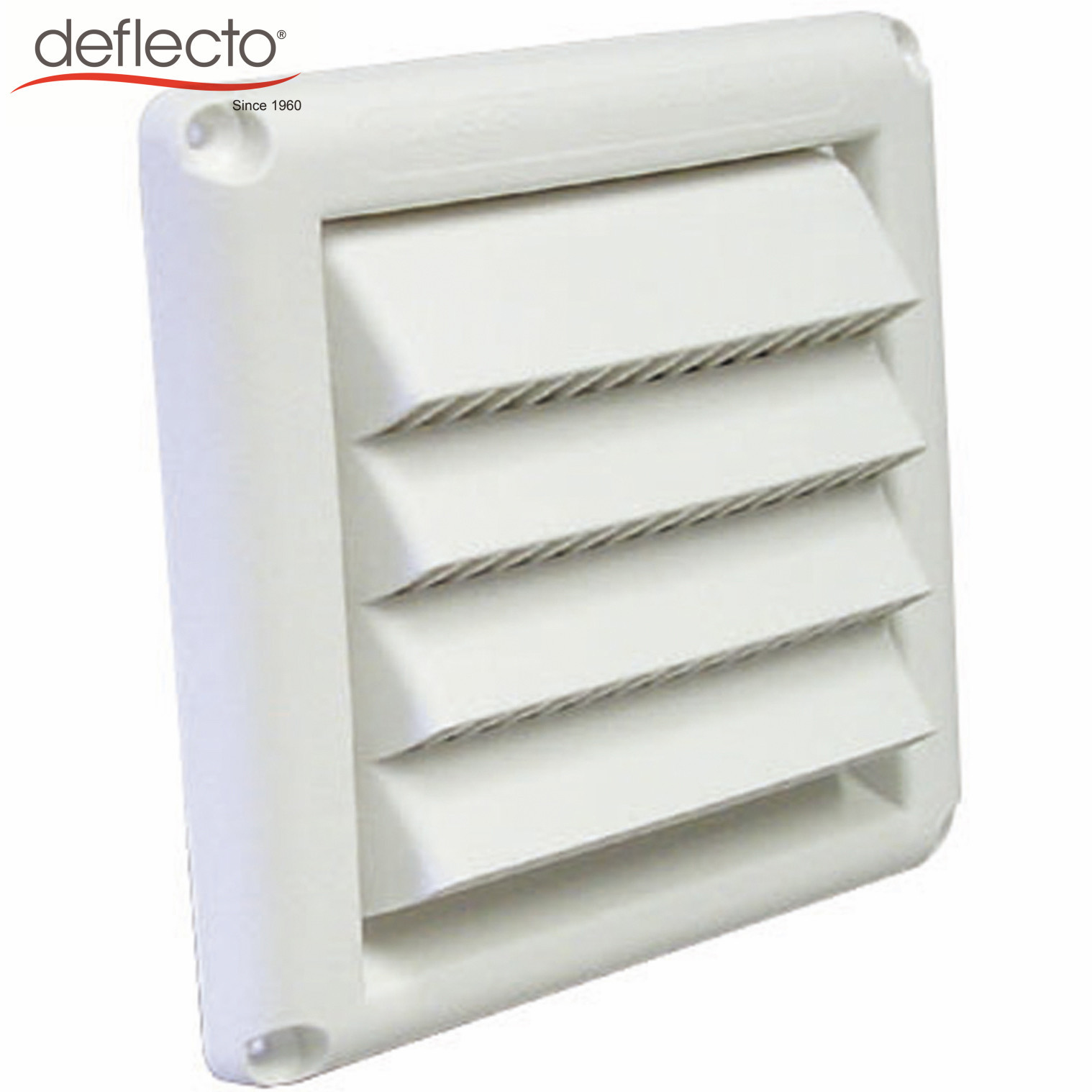 6Inch Louvered Dryer Air Vent Cap Cover with Pest Guard Metal Screen White Vents Building